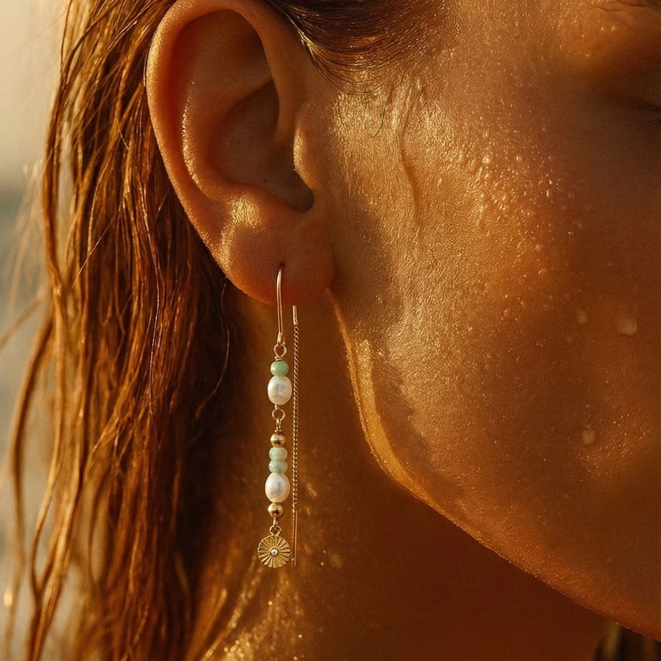 Innovation beaded Chain Earring