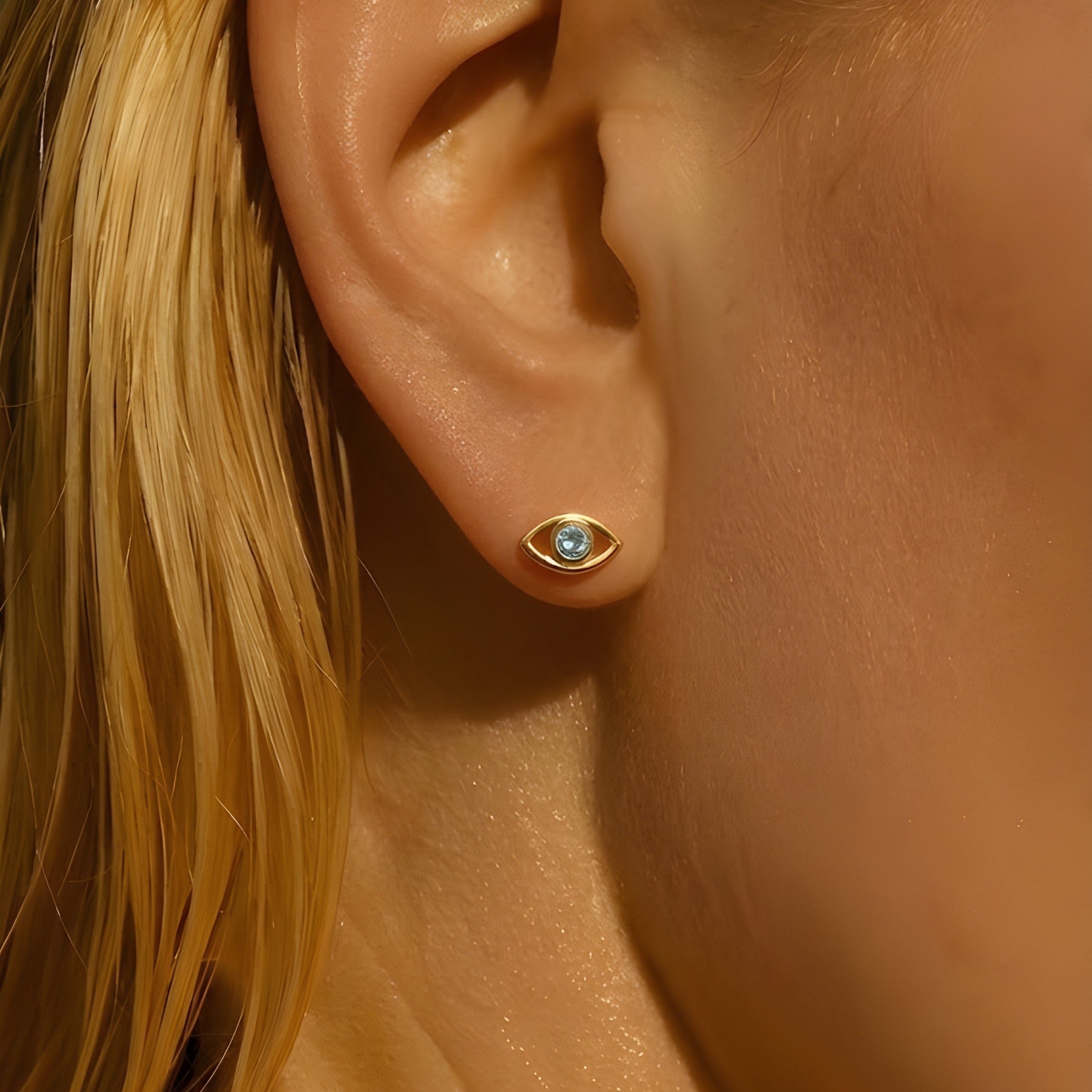 Blue Topaz Eye Studs