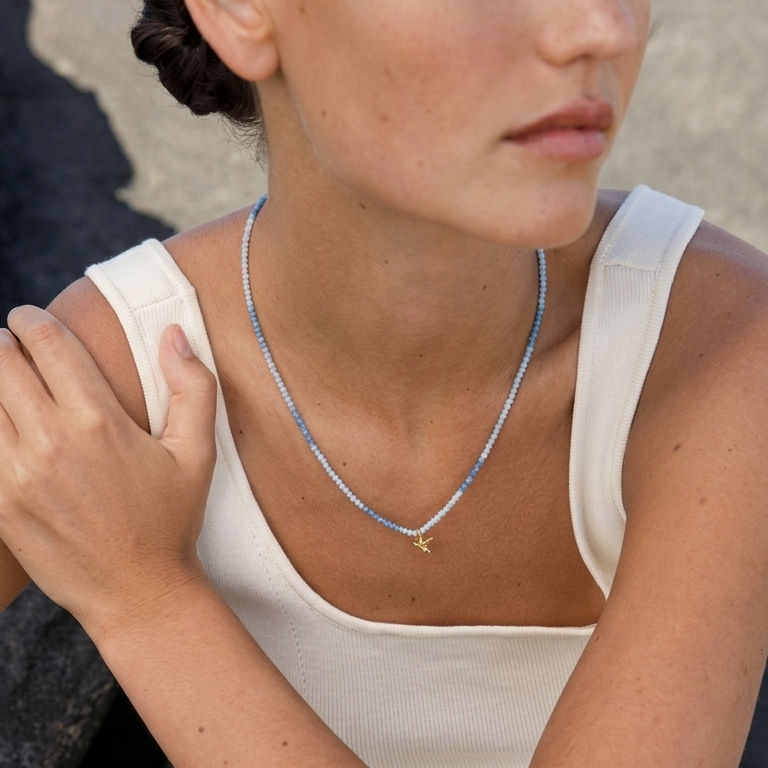 Fred 🕊️ Blue Wrap Pearl Bracelet and Necklace