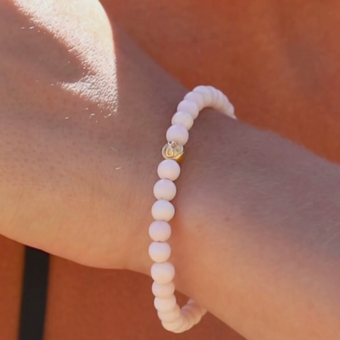 Infinity Pink Opal Bead Bracelet