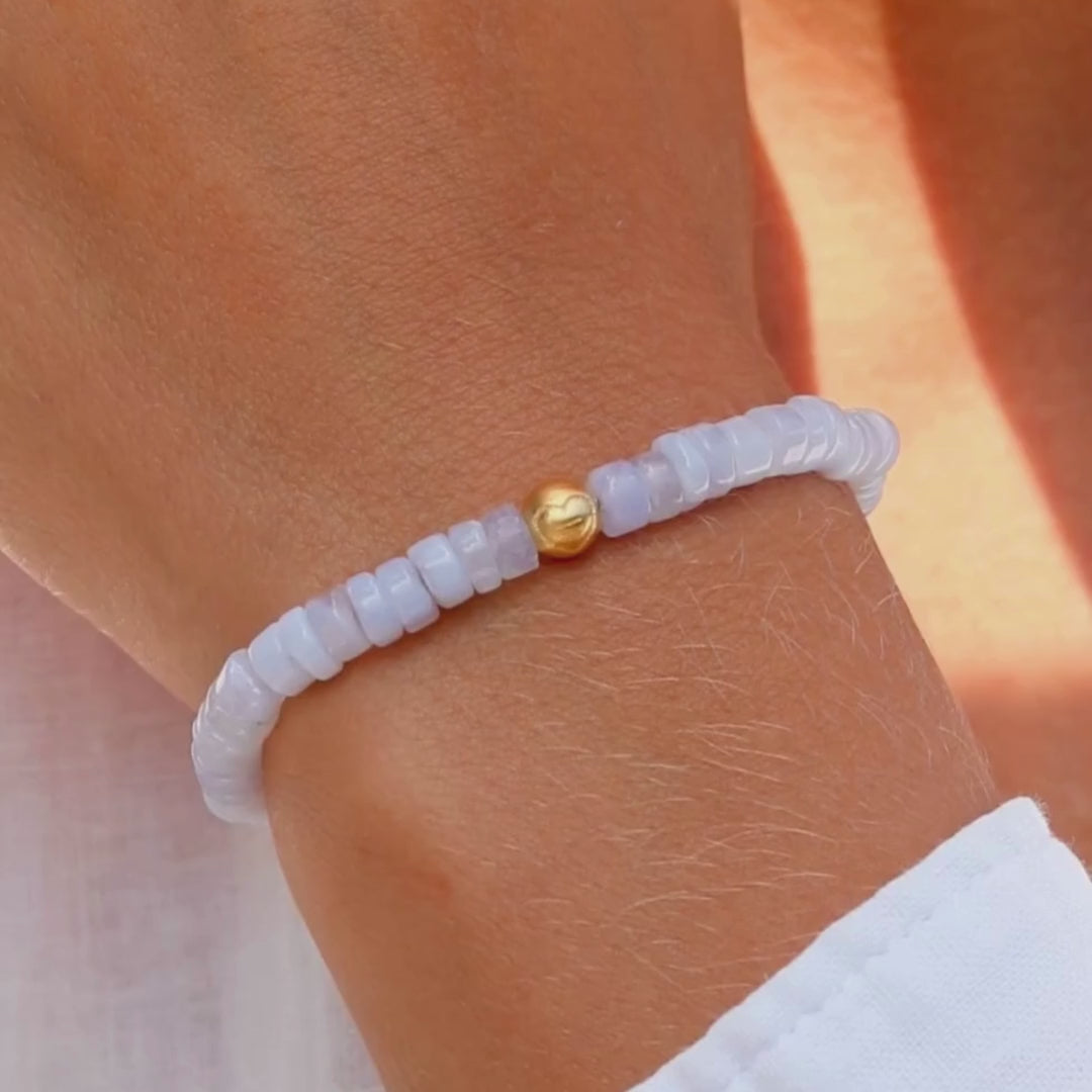 Blue Agath Equality Disk Bracelet