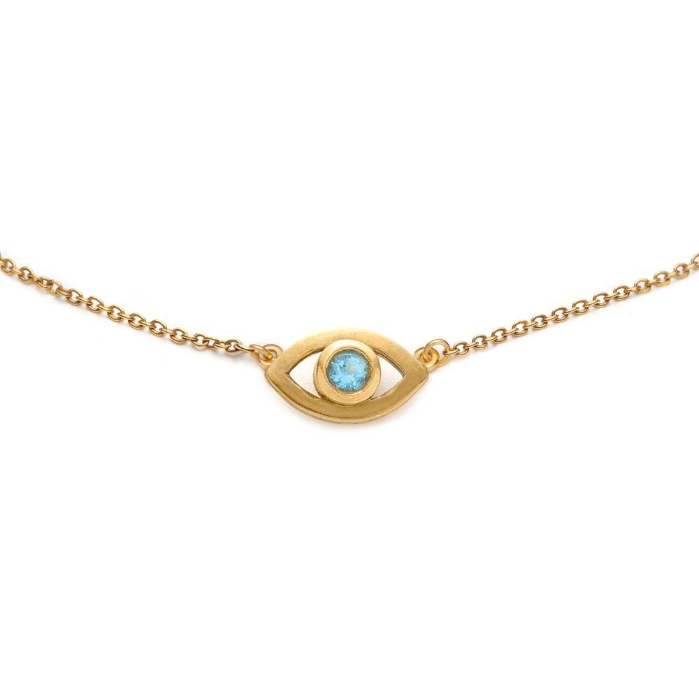 Blue Topaz Eye Necklace - With Love Darling
