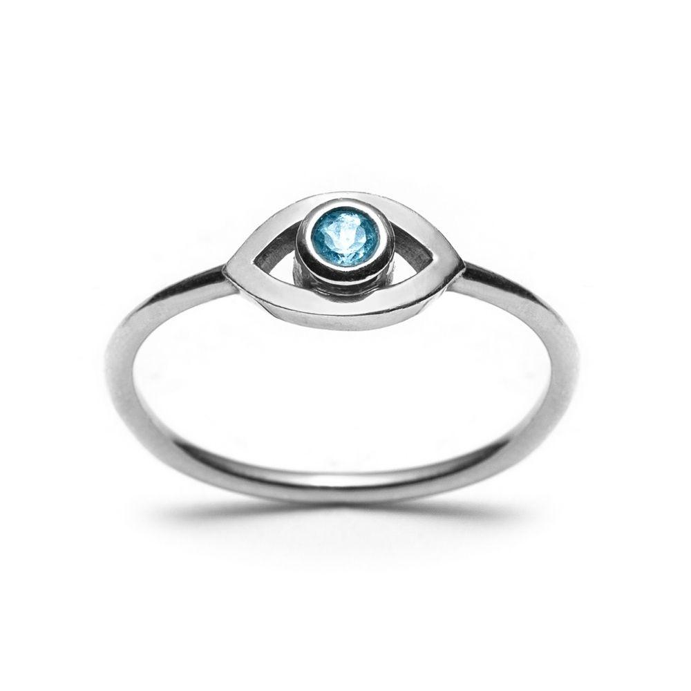 Blue Topaz Eye Ring - With Love Darling