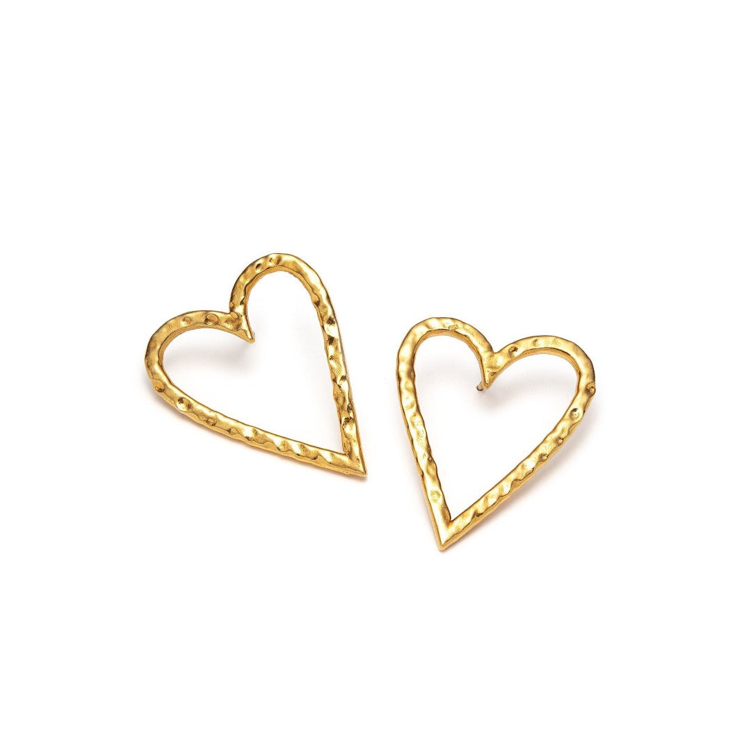 Golden Heart Earrings - With Love Darling