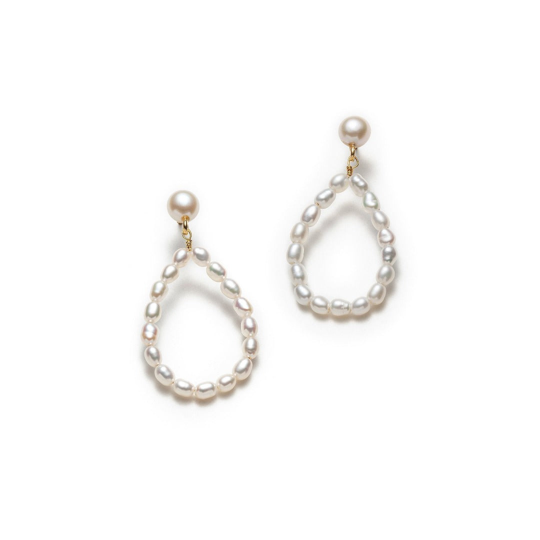 Oval Pearl Earrings - With Love Darling