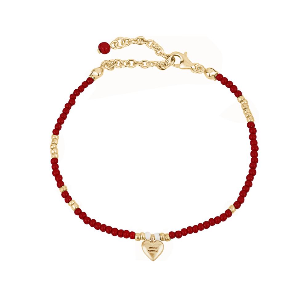Red beaded bracelet for Gender Justice - With Love Darling