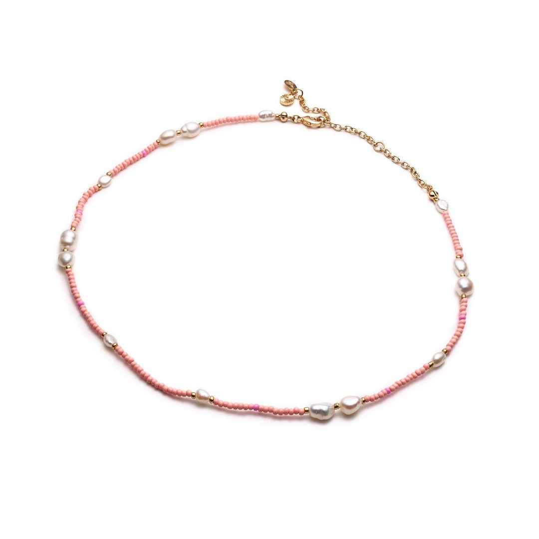 Wheel Pink Beaded Necklace - With Love Darling